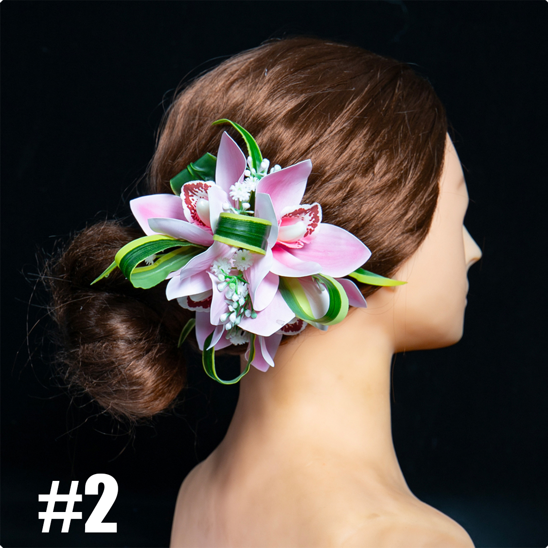 Pinza para el pelo BB de estilo Tropical, tocado de novia con flor de seda hawaiana, tocado de flor de orquídeas, accesorios de baile Aloha Hula: Rosa