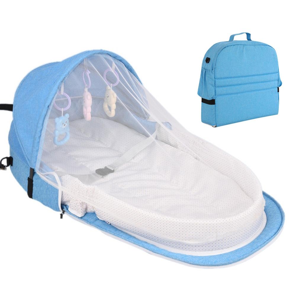 Baby seng mommy taske rejse bærbar mobil krybbe reden barneseng nyfødt multifunktion foldbar barn sammenklappelig stol med legetøj: A2