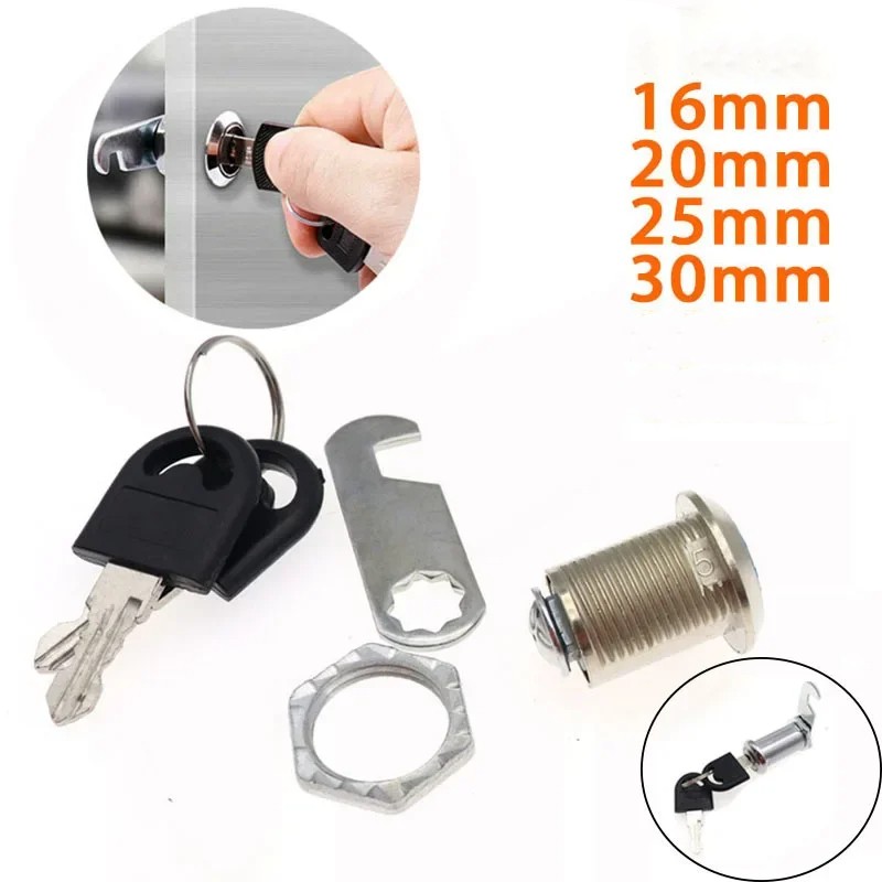 5 sett sikkerhetslås metall sylinder skap skap kamlås med nøkler sikkerhets postkasselås skuff 16mm/20mm/25mm/30mm