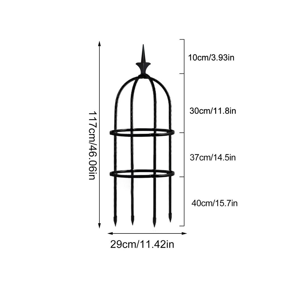 Obelisk plante klatreplante vinstativ haveplante klatreespalier splejset stål blomsterramme stativ plante pottestøtteramme: En højde 117cm