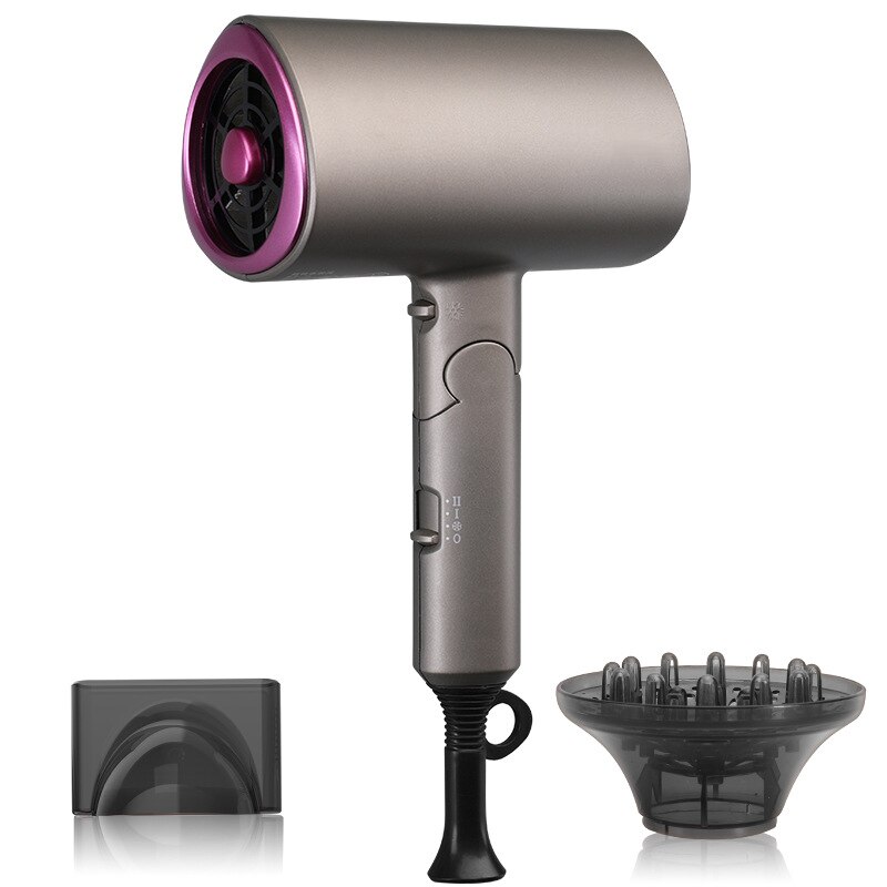 Hair Dryers Electric Salon Hair Dryer Cold Wind Negative Ionic Hair Blow Hairdryer Styling Dryer: Gray / EU