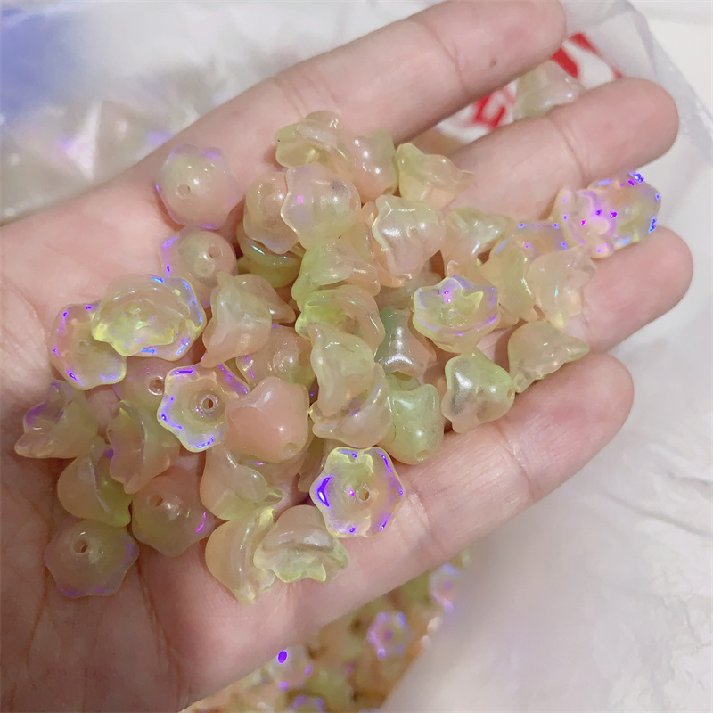 Perles de Verre en Forme de Fleur de Muguet, Accessoire de 6x10mm, 50 Pièces/Lot