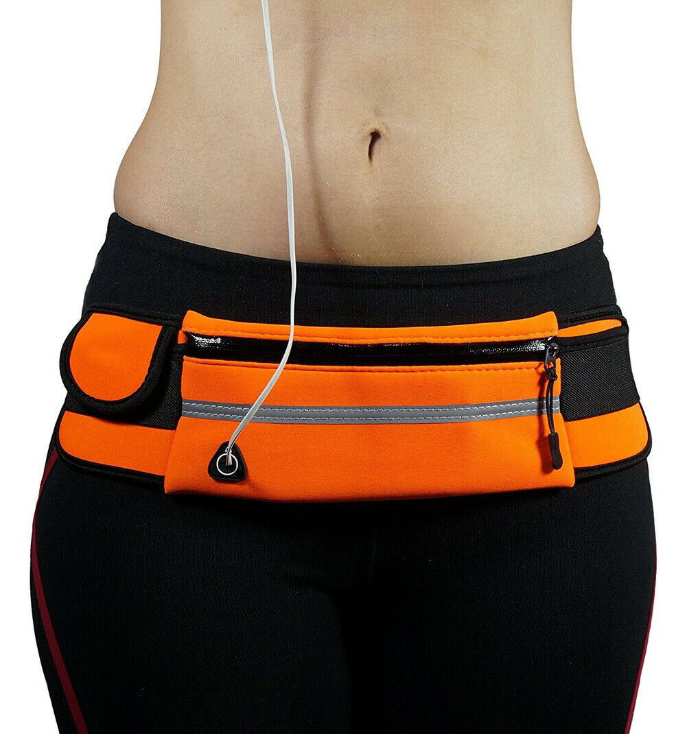 Women Men Unisex Sports Waist Pack Casual Running Belt Gym Waist Pouch Runners Bum Bag Jogging Phone Holder: Orange