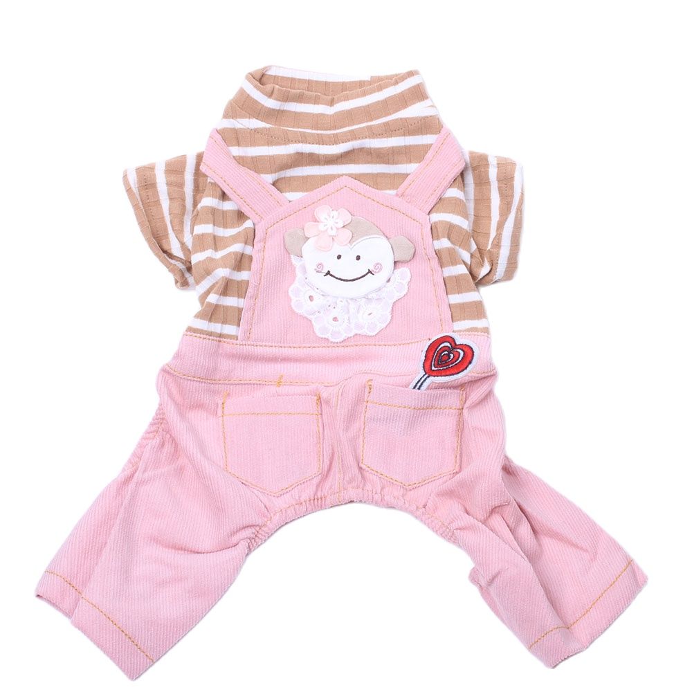 Mono a rayas para perro y mascota, vestido con de mono, cachorro de gato para peleles, pantalones de camisa, ropa Apperal para Primavera/otoño