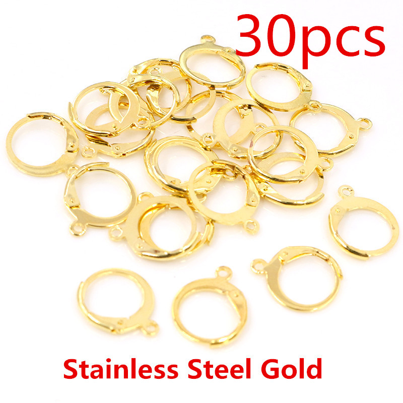 30-50 uds/lote de oro plata francés pendiente ganchos de alambre configuración Base aros pendientes para bricolajes artículos de fabricación de joyas al por mayor: Amarillo limón