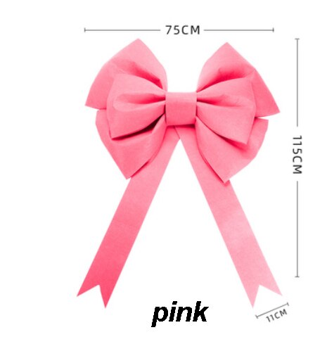 Lazo grande decorativo artesanal, accesorio hecho a mano para puerta de tienda, foto de Navidad, tienda de 4S, coche, boda, , festividades, decoración, lazo grande: pink