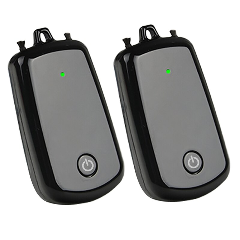 2 Pcs Opknoping Neckr, Mini Draagbare Negatieve Ionen Luchtreiniger: Black