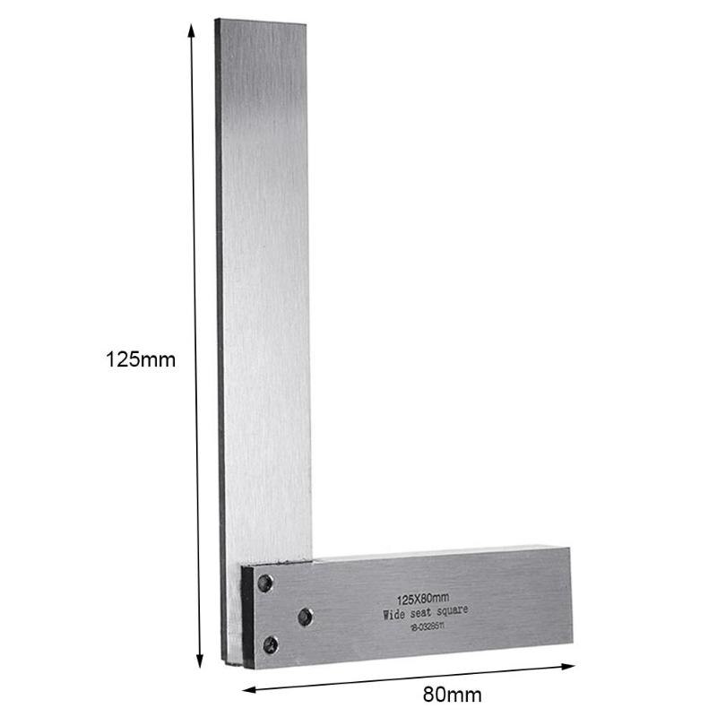 Machinist Square 90 Right Angle Ruler Protractor Carpenter Hardening of Precision Steel for Engineers DIY Auxiliary Tool: 12580mm