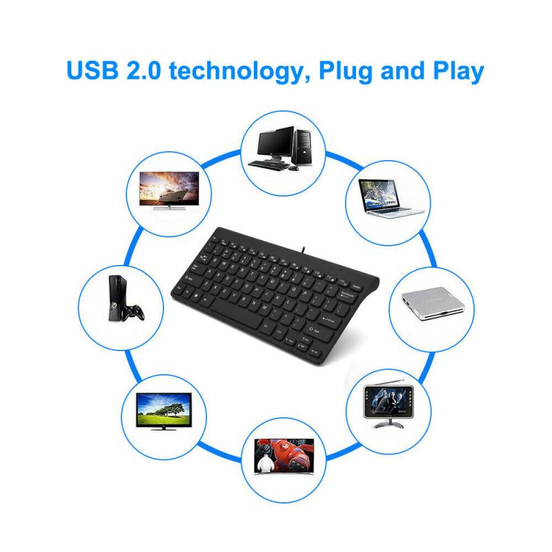 Sec Mini Slim USB 2.0 Gaming Keyboard Ultra-Thin Quiet Small Size 78 Keys Mini Multimedia Usb Ergonomic Keyboard For Laptop Pc