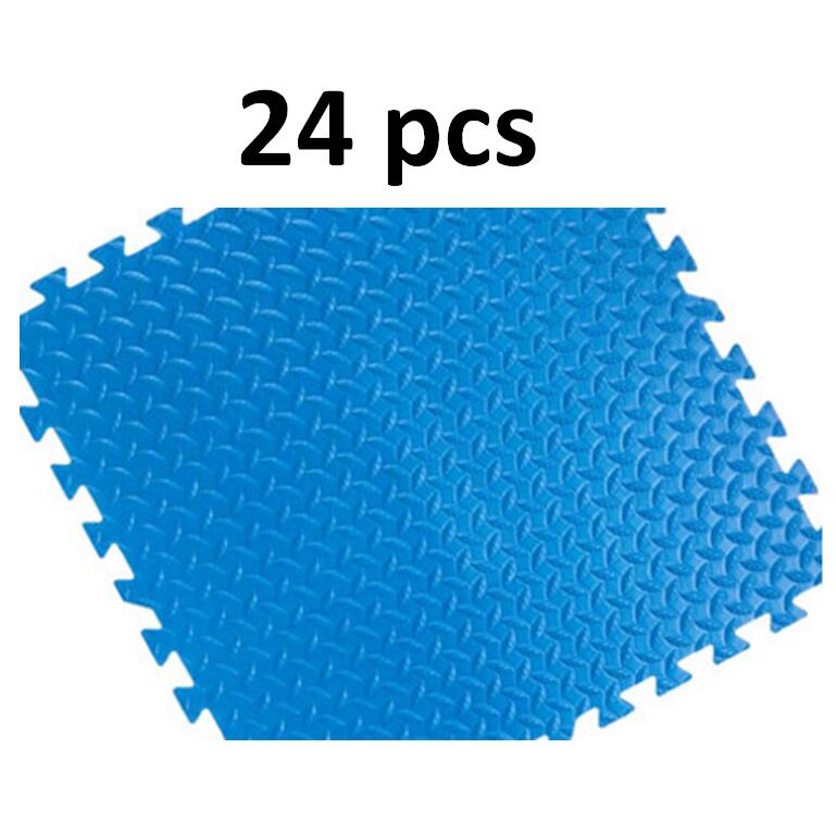 12 Stuks 30*30Cm Eva Non-Slip Vloermatten Voor Gym Floor Mat Splicing Patchwork Tapijten Dikker shock Voor Gym Fitness Kamer Workouts: 30x30x1cm 24pcsBlue