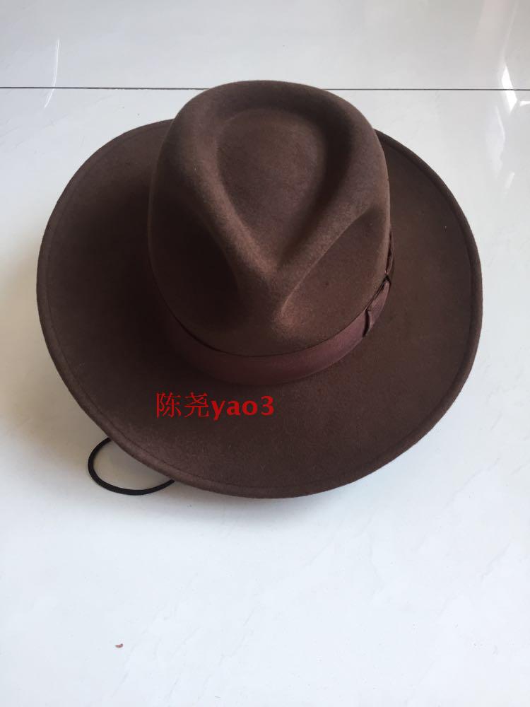 Sombreros de lana para hombre y adulto, sombrero de vaquero de ala ancha, Original, antiarrugas, B-9000: 59-60