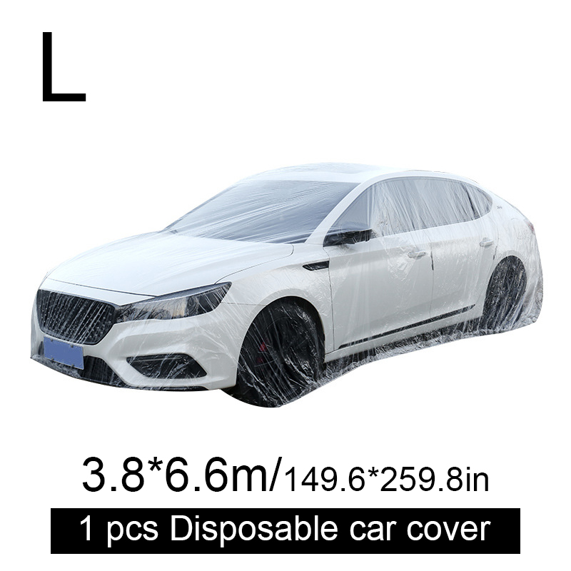 Disposable Transparent Car Clothing Cover Dustproof Rainproof Transparent Car Cover Plastic PE Film Rainproof Car Cover: GRAY