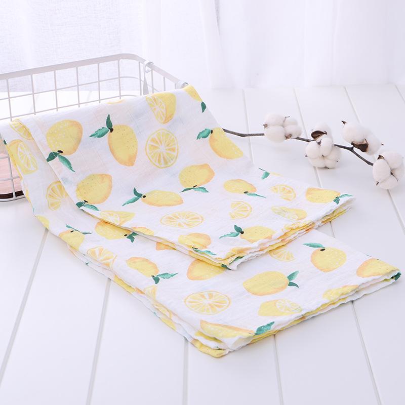 60*60 musselin Bambus Baumwolle Baby Decke Swaddle Weiche Cartoon Animal Print schal Multifunktions Wrap Spucktücher Handtuch zubehör: 07