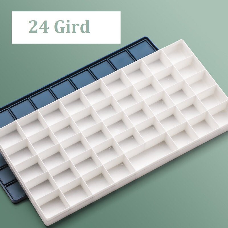12/24/36/48 Lattice Rubber Cover Pigment Palette Gouache Watercolor Acrylic Pigment Block Box: 24 case