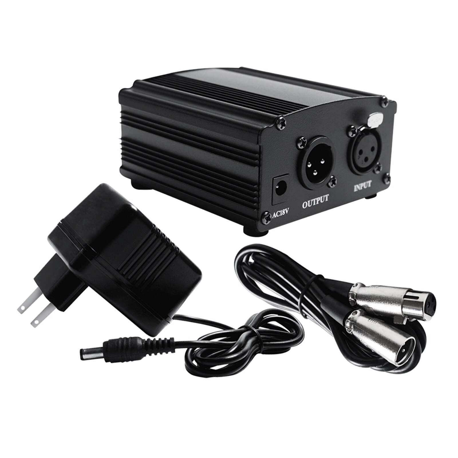 Alimentation fantôme 48V + câble XLR à 3 broches pour Microphone à condensateur, équipement d'enregistrement de musique