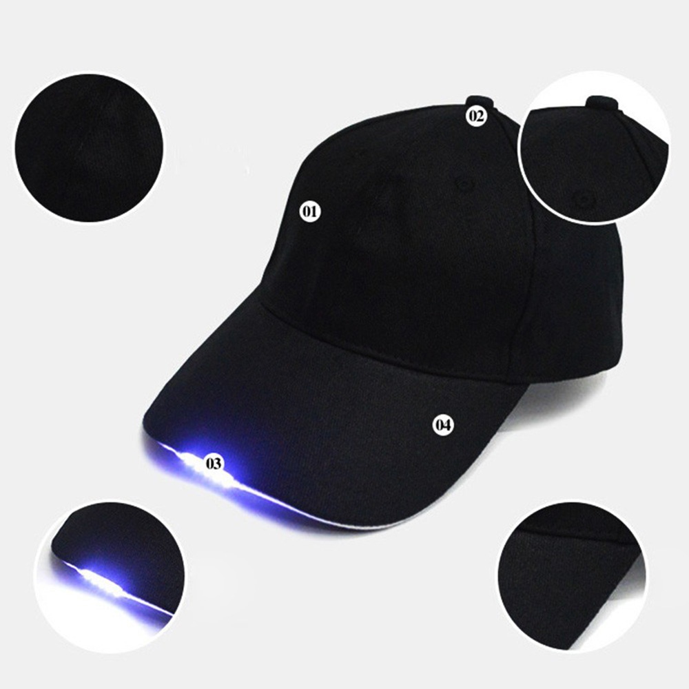 Gorra de béisbol al aire libre con sombrero LED con 5 luces LED brillantes para lectura de caza y pesca