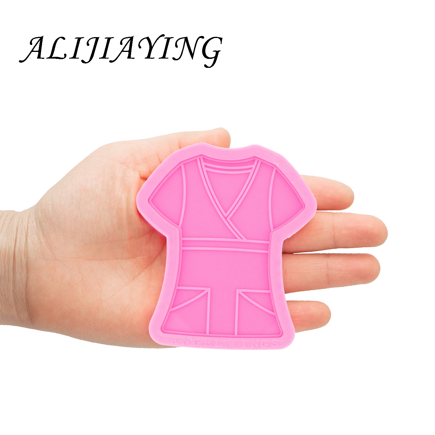 Shine Inside Grippie Nurse Scrub Silicone Mould T-shirt Epoxy Craft Molds Clay Resin DIY for Badge Reel DY0332: DY0398 Pink
