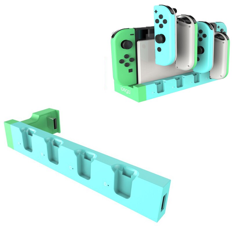 Switch Joy Con Controller Charger Dock Stand Station Holder for Nintendo Switch NS Joy-Con Game Charging Power Supply: Green and blue