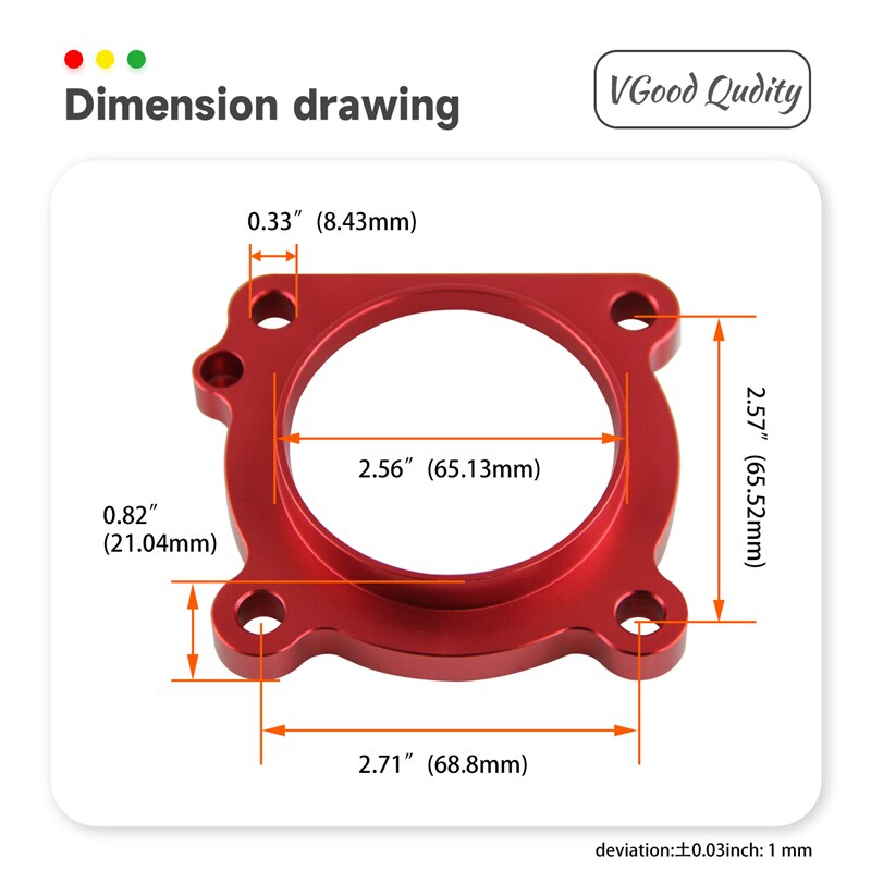Espaciador de cuerpo de acelerador par caballos de potencia, compatible con Toyota GT86 Scion FR-S Subaru BRZ, Negro/azul/rojo