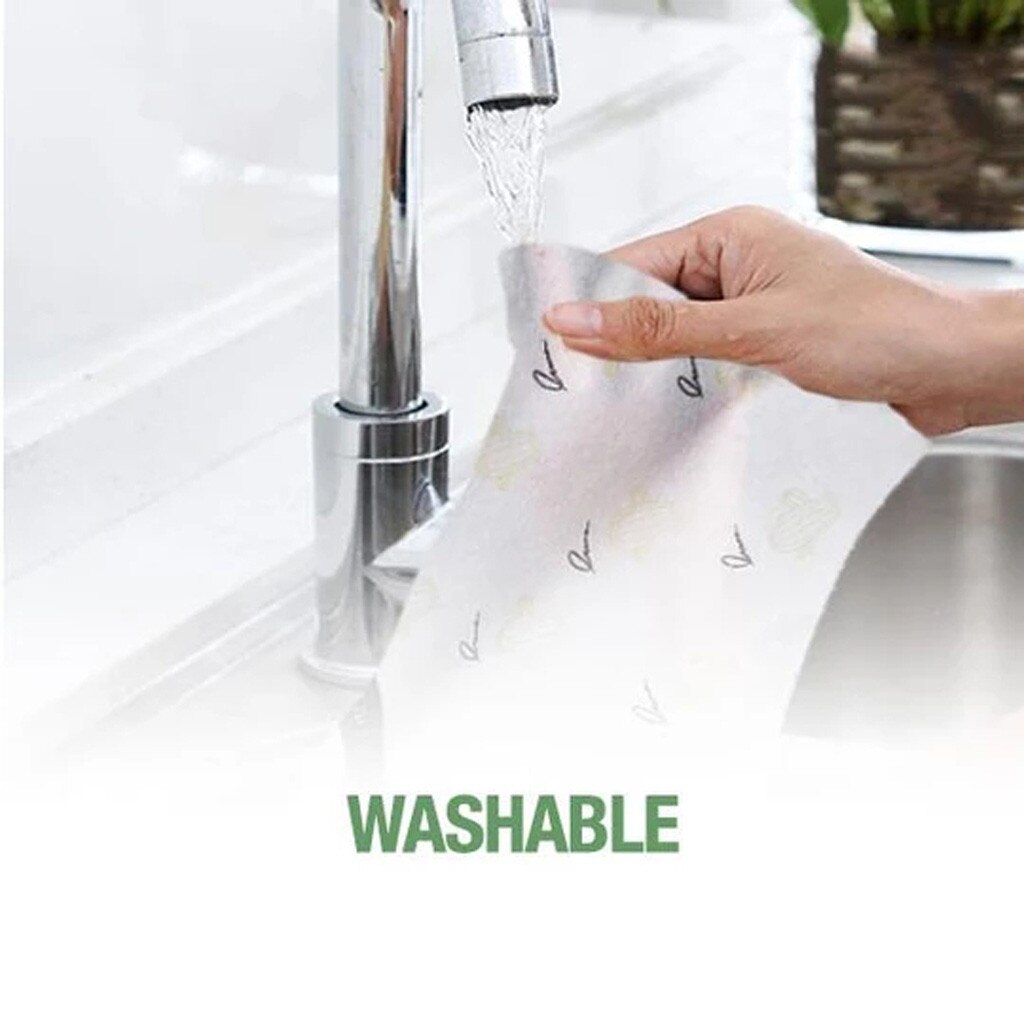 30PCS Biodegradable Washable Cleaning Wipes Kitchen Padded Lazy Cleaning Rag Waterproof Towel Kitchen Paper Towel