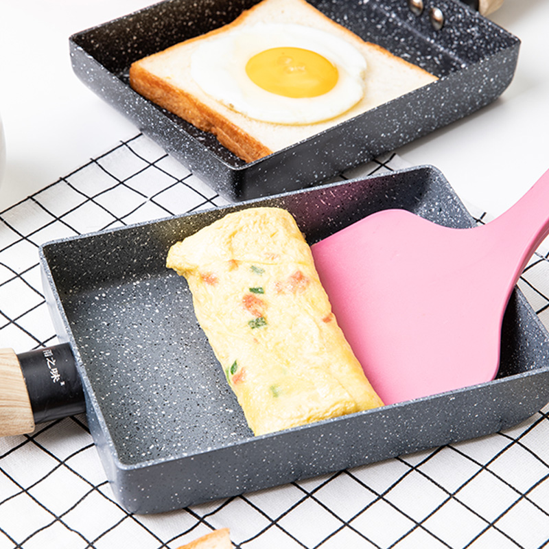 Stegepande tamagoyaki omelet sort non-stick gryde stege ægpande pandekage køkkenpotte kun bruges til gaskomfur