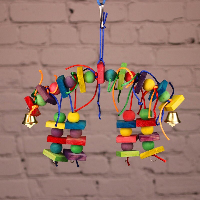 Papegøje legetøj kæledyr forsyninger legetøj papegøje farve træblok bide legetøj bruges i hjem, balkoner, dyrebutikker