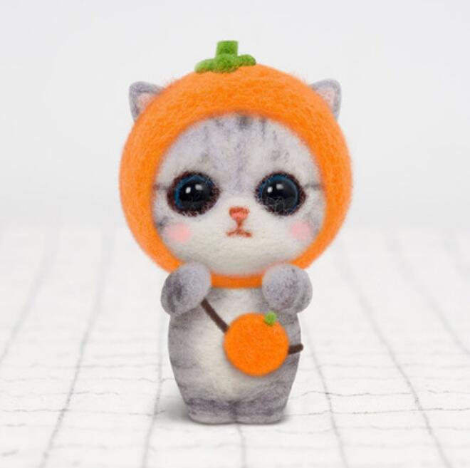 PUSSYCAT. wool needlepoint kit wool felt needle felting decoration craft needlecraft DIY ha: D