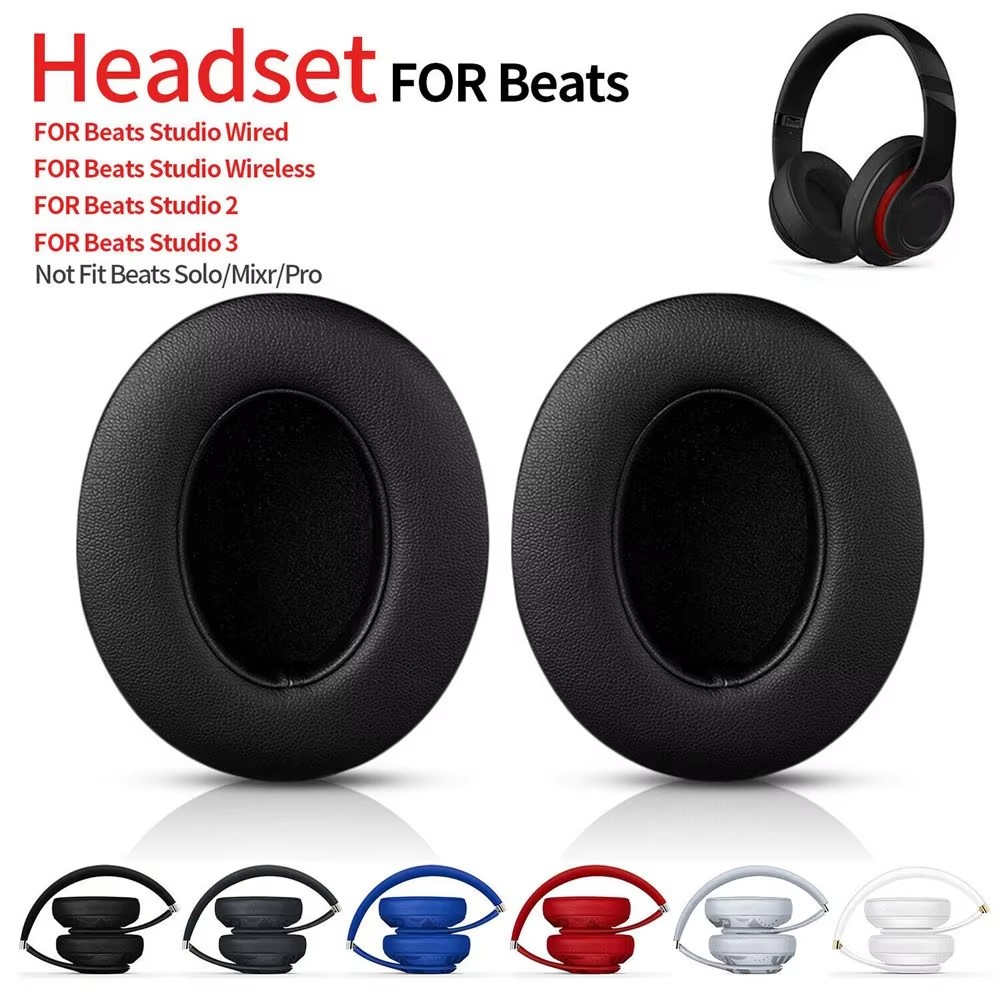 Ersatz-Ohrpolster für Beats Studio 2 3, Ohrenschützer, ultraweicher Schwamm-Kissenbezug für kabellosen Bluetooth-Kopfhörer Studio 2.0