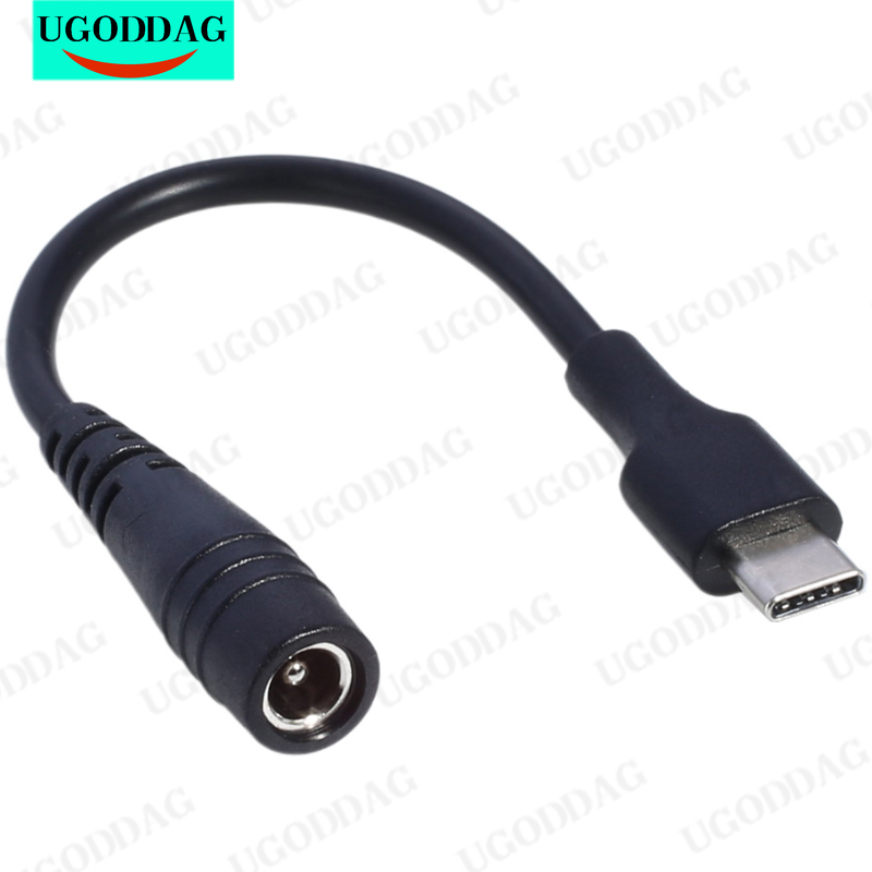 Câbles DC type-c femelle à 5.5*2.1 femelle, prise d'alimentation 5521, connecteur d'alimentation cc, adaptateur 5.5x2.1, convertisseur USB Type C