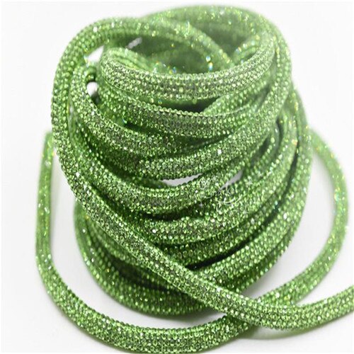 5 yards Crystal strass Glanzende Glitter Touw chain Bridal Applique Voor Sieraden Maken: light green