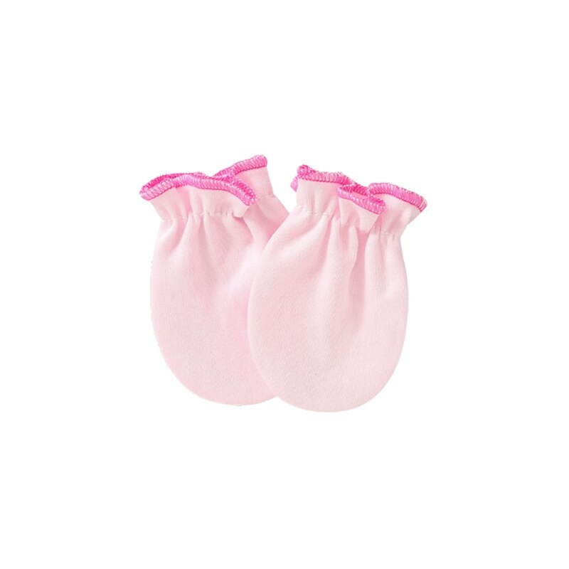 1 Pair Baby Anti-scratch Soft Cotton Gloves Newborn Handguard Mittens Infants Supplies: Light Pink 1