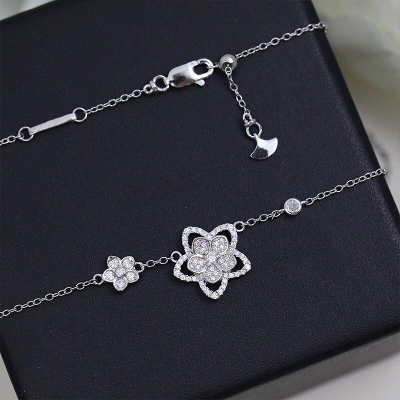 Pure 925 Sterling Zilveren Populaire Dames Cherry Blossom Ketting Luxe Bloem Sieraden Party