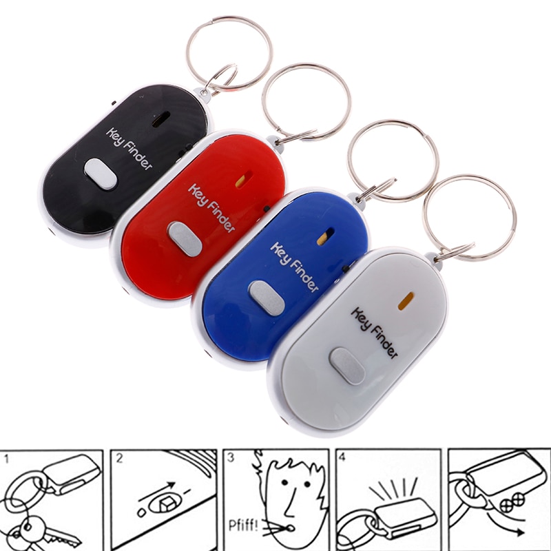 Mini Anti-lost Whistle Key Finder Flashing Beeping Remote Kids Key Bag Wallet Locators Child Alarm Reminder
