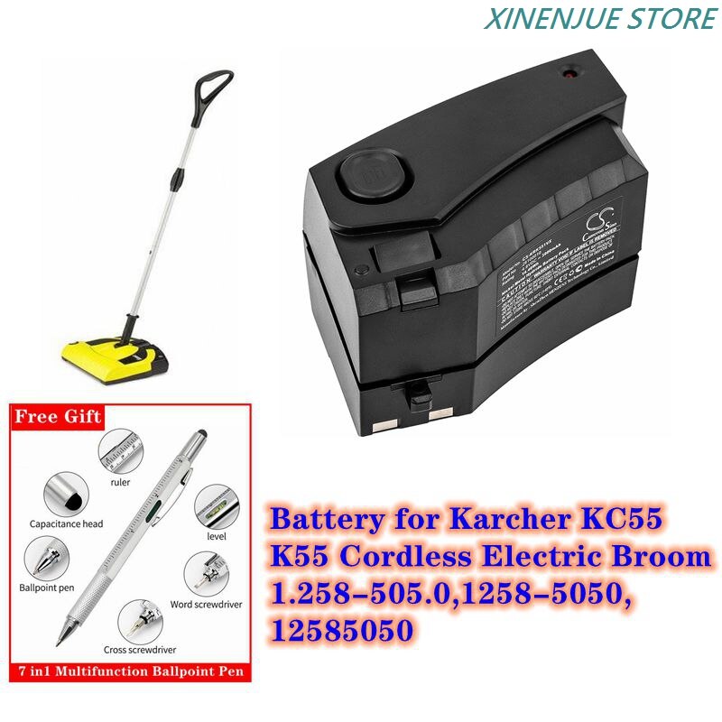 Vacuum Cleaner 3000mAh Battery 28100010,6.654-118.0 for Karcher 1.258-505.0,12585050,1258-5050,K55 Cordless Electric Broom,KC55