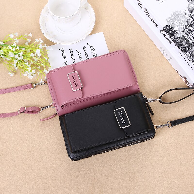 Forever baellerry women wallet vertical crossbody mobile phone wallet zipper clutch wallet