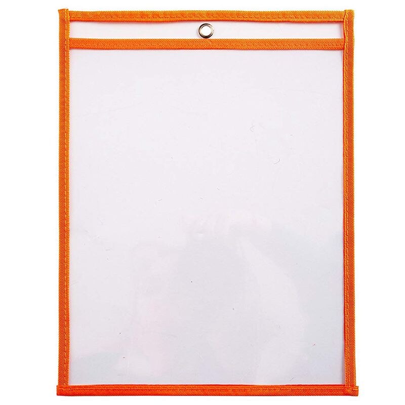 10 Dry Erase Pockets, Oversize 9 x 12 Inch Pockets, Perfect Classroom Organization, Reusable Dry Erase Pockets, Teaching Supply