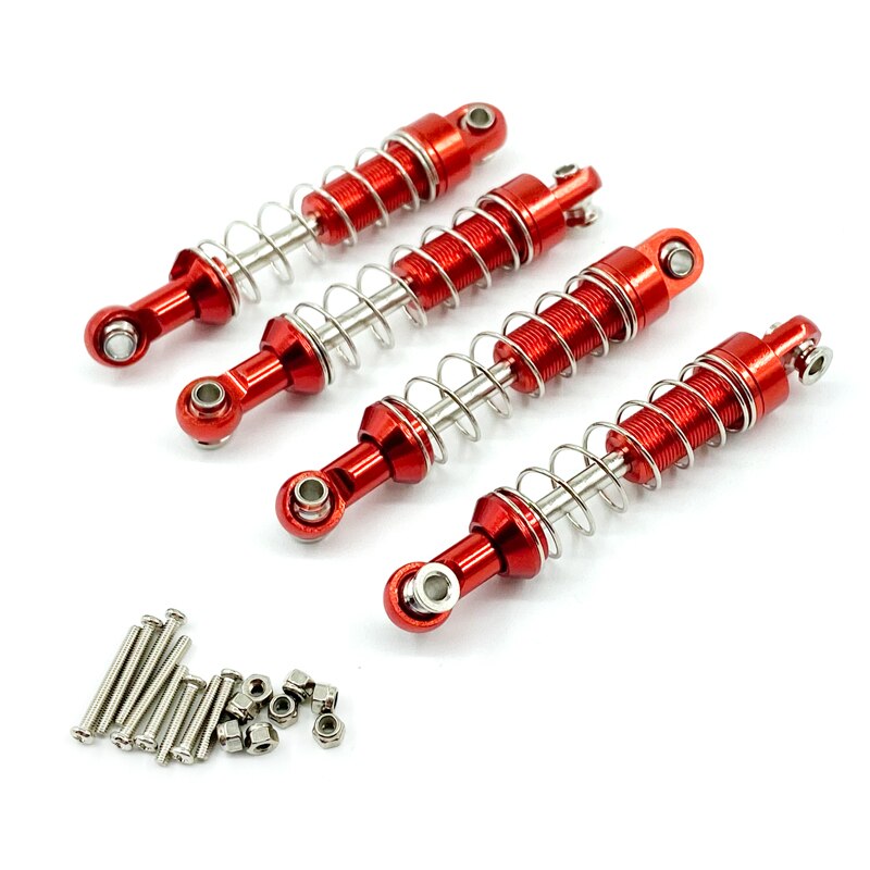 Voor Mn D90 MN-90 MN99S Wpl C14 C24 C34 Rc Auto 4 Stuks Metalen Schokdemper Demper Upgrade Onderdelen Accessoires: Rood