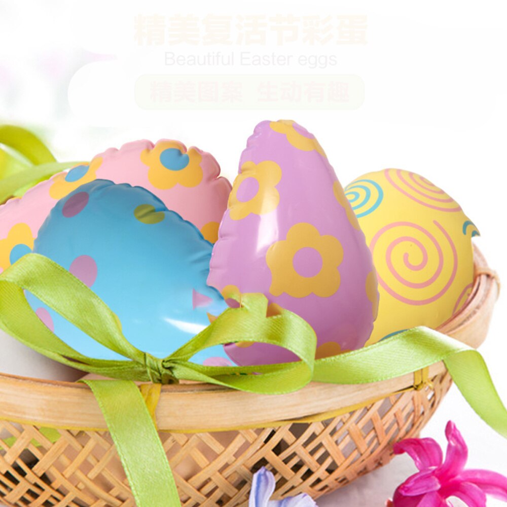 6 sztuk pisanki balony dekoracje nadmuchiwane z PVC jajka balony śmieszne artykuły dla dzieci kreskówka pisanki balony urodzinowe wschód