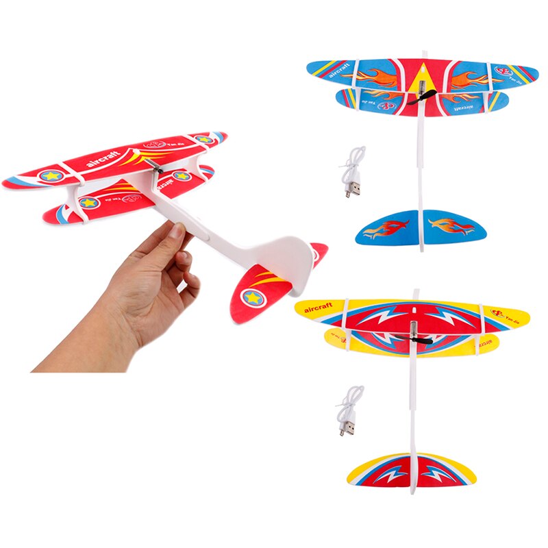 Educational Toys Aircraft Inertial Foam Outdoor Toy EVA Toy Plane Model Airplanes Capacitor Electric Hand Launch Throwing Glider