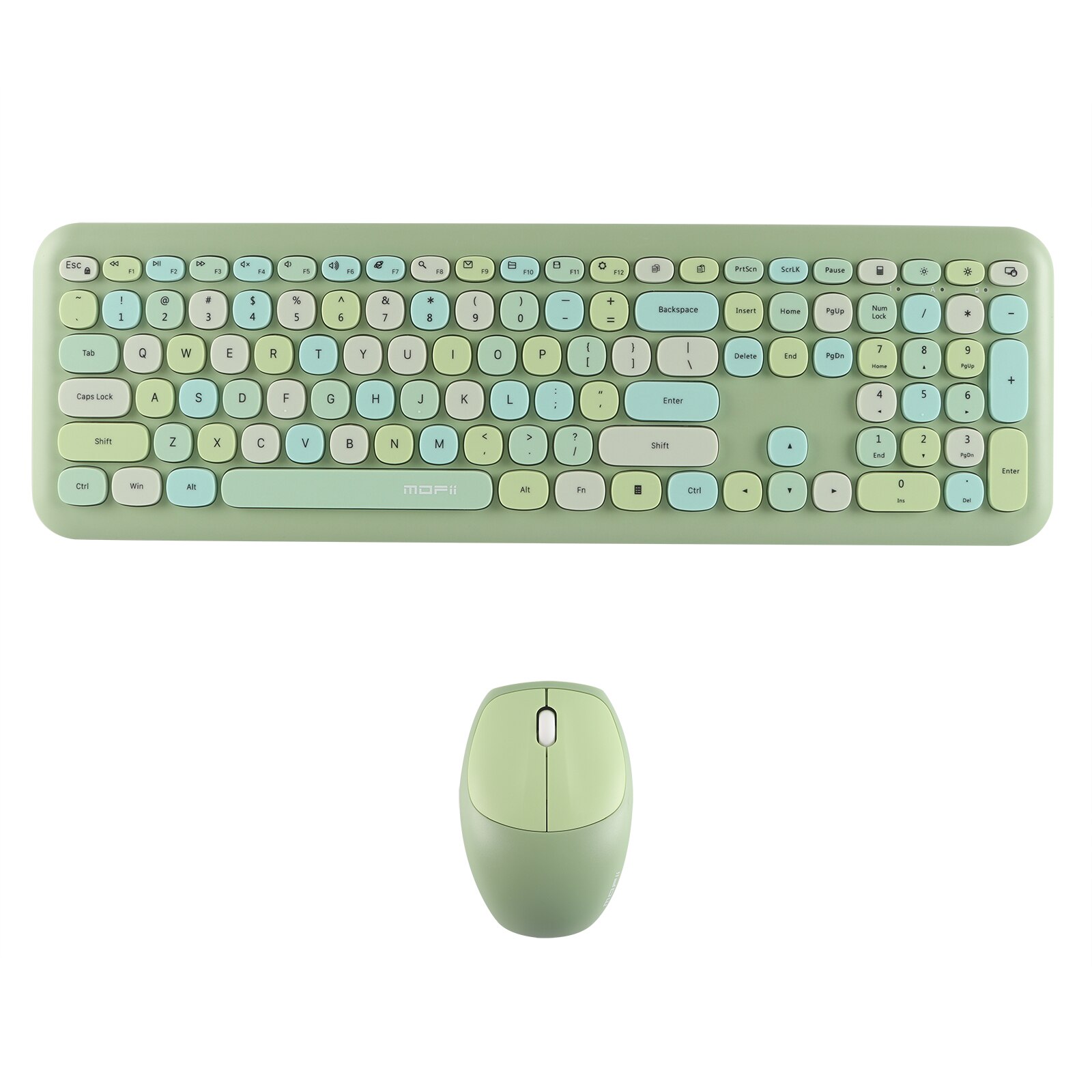 2.4G Wireless Keyboard and Mouse 110 Key Colorful Keyboard Mouse Combo Gaming keyboard Mouse Set For Desktop PC Laptop: Green