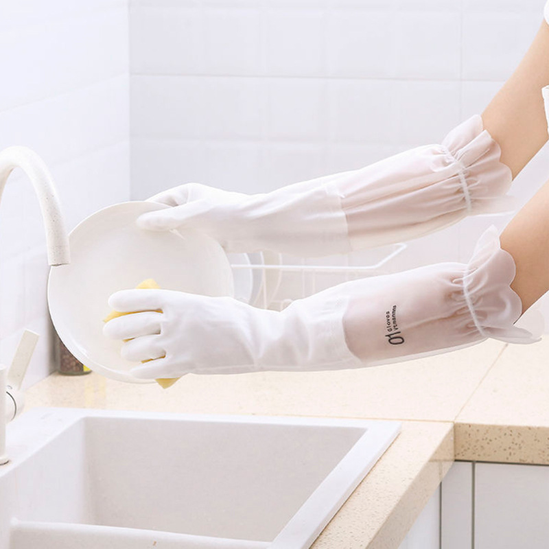Waterproof Housework Cleaning Gloves Kitchen Cleaning Latex Laundry Dishwashing Gloves Wear Resistant Rubber Gloves