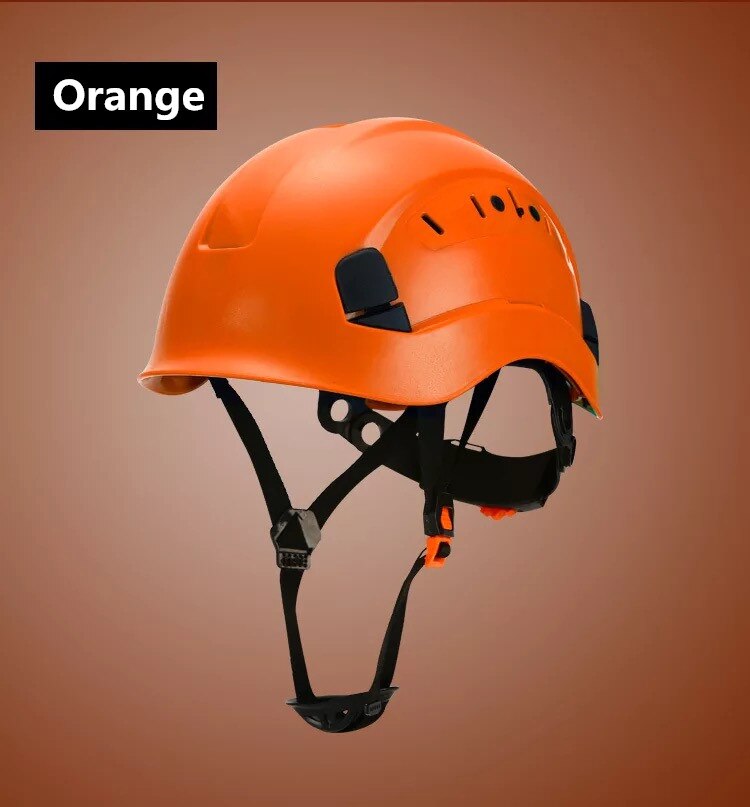 Klatring sikkerhedshjelm hovedbeskyttelsesarbejde abs anti-slagskal justerbare åndedrætsåbninger udendørs sportskonstruktion: Orange