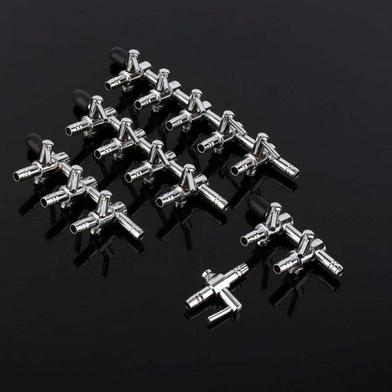 Rvs aquarium luchtverdeler regelklep instelbare aquarium luchtstroomverdeler voor zuurstofluchtpomp aquarium accessoires