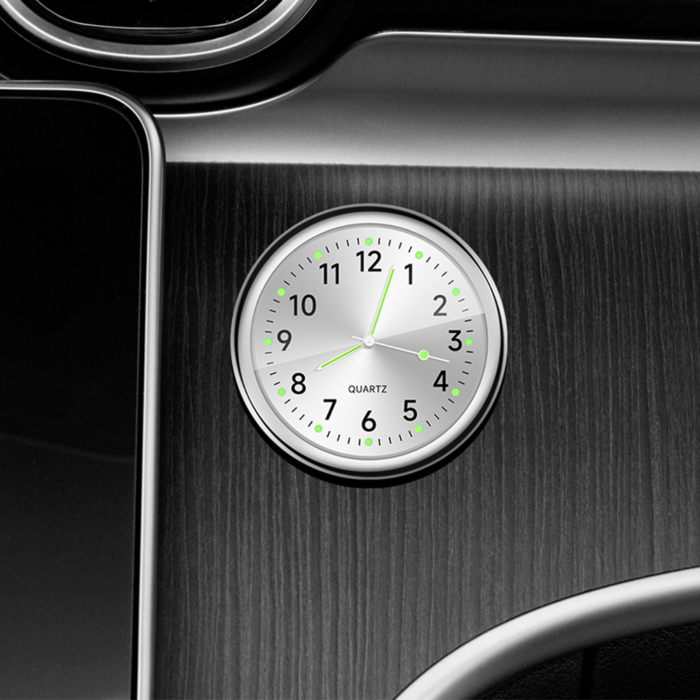 Car Clock Luminous Automobiles Internal Stick-On Mini Digital Watch Mechanics Quartz Clocks Auto Ornament Car Accessories: Red