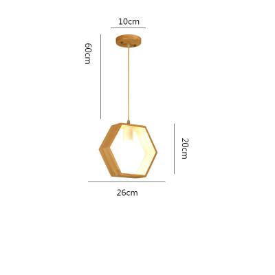 moderne led hanglamp vierkante hexagon driehoek vorm hout nordic lamp plafond home deco keuken gezellige creatieve eetkamer