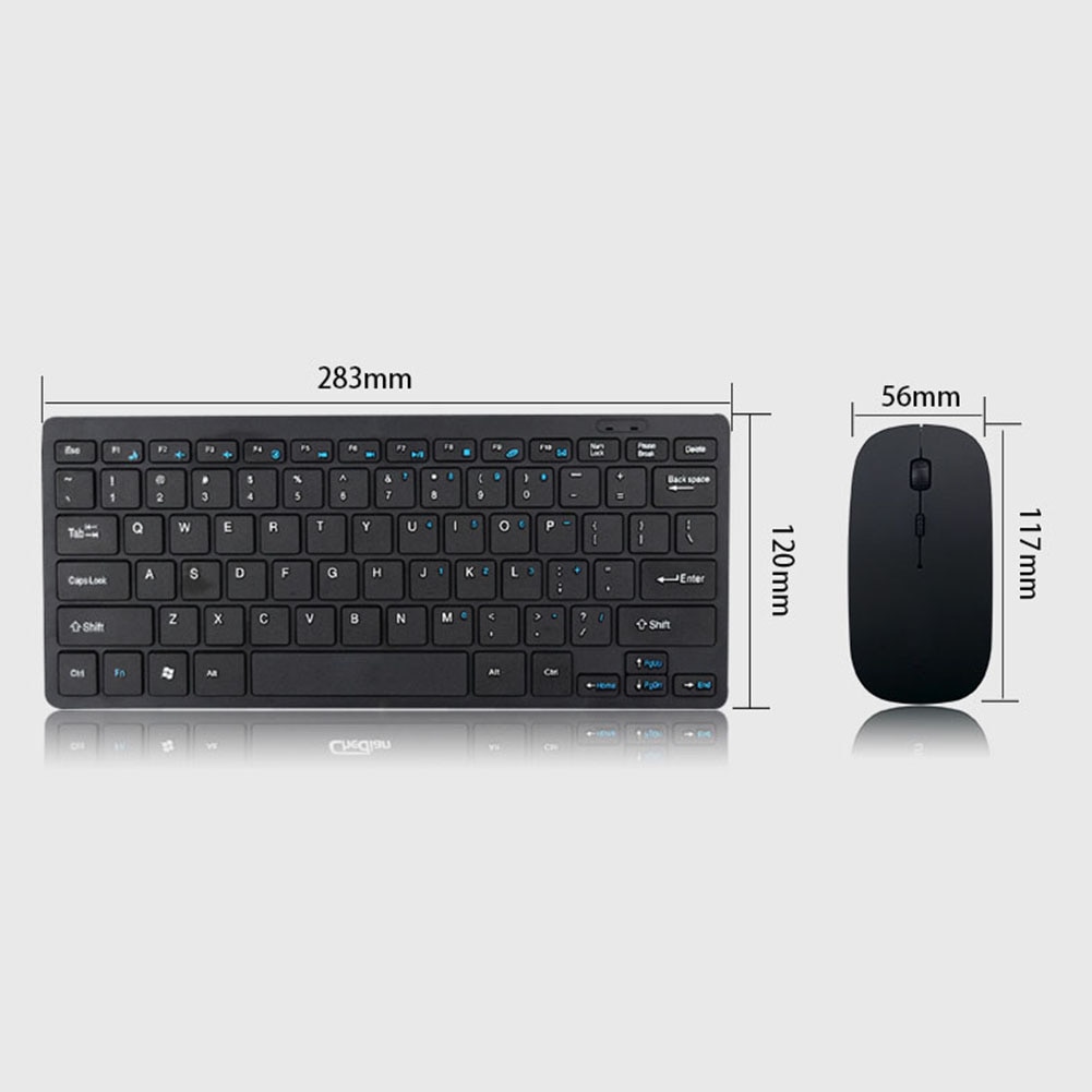 Keyboard Mouse Combos Wireless 2.4GHz 77 Keys Keyboard Silent Optical Office Mouse Combo for Laptop PC 283x122x10mm