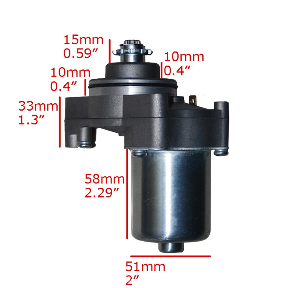 50CC 70CC 90CC 110CC Electric Starter Motor 3 installation hole,Upper starter motor engine