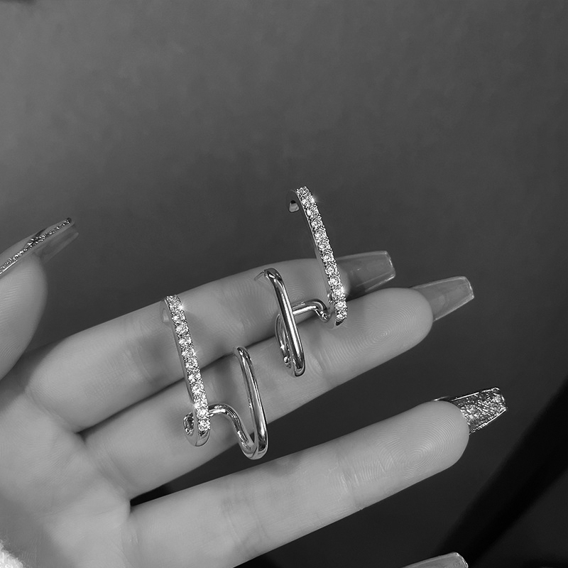 LATS-pendientes geométricos multicapa de perlas de circón para mujer, aretes colgantes de cristal, joyería de , de , estilo coreano: Estampado en caliente