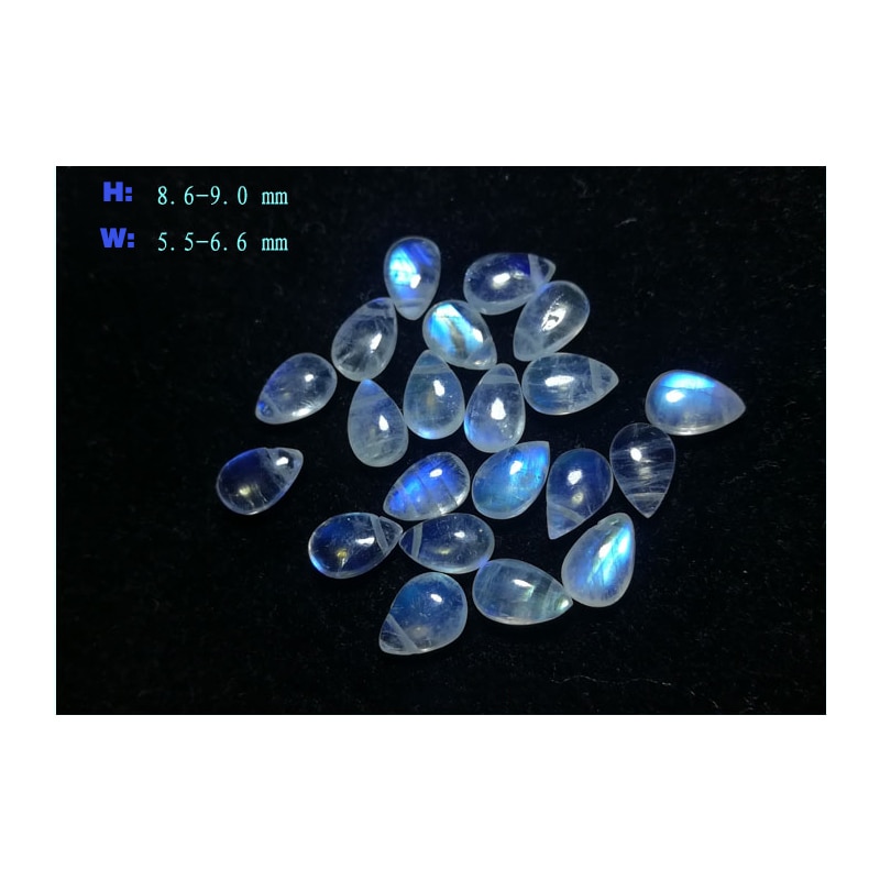 Icnway 1 perle naturlig månesten 4 x 6mm-7 x 10mm perforerede formede flade perler til smykkefremstilling halskæde øreringe armbånd