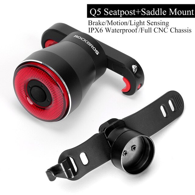 ROCKBROS Bike Light Q5 Smart Sensor USB LED Rear Cycling Lights MTB Taillight bike accessories luz bicicleta Bicycle Back Light: TL907Q50